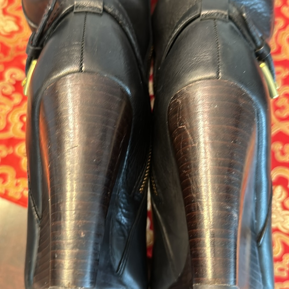 Coach “Dorothy” Wedge Leather Boots in Black - Like New - Picture 6 of 6